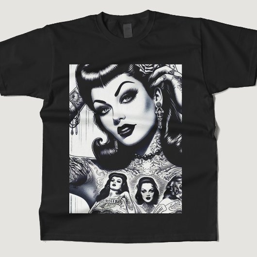 T-shirt Vintage fille Goth tatouée