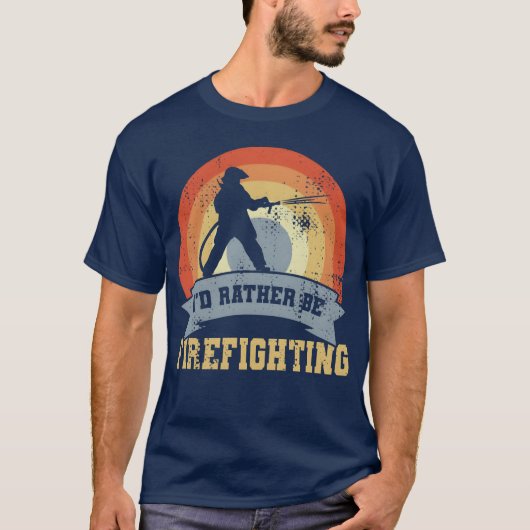 T-shirt Vintage Firefighting Quote girl (Devant)