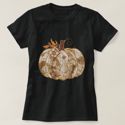 T-shirt vintage Floral Citrouille Application comp (Design devant)
