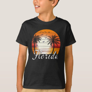 T-shirt Vintage Floride USA Palm Trees Summer Beach