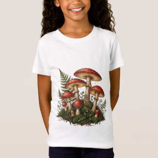T-Shirt Vintage Fly Agaric Mushroom Illustration