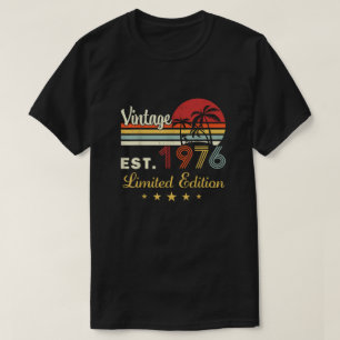 T-shirt Vintage Fonde en 1976 Rétro Coucher de Soleil Palm