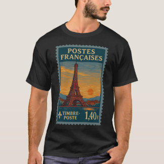 T-shirt Vintage France Postage Stamp Shirt
