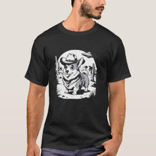 T-shirt Vintage Funny 90s Western Cowboy Corgi UFO