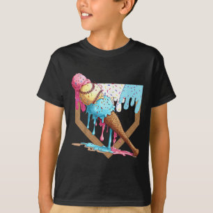 T-shirt Vintage Funny Baseball Crème de glace goutte Baseb