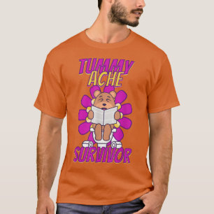 T-shirt Vintage Funny Bear Tummy Ache Survivant Stomachach