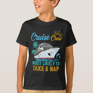 T-shirt Vintage Funny Family Cruise Crew Most Likely To Ta