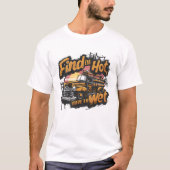 T-shirt Vintage Funny Firetruck Sunset (Devant)