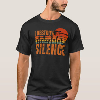 T-shirt Vintage Funny Guitariste Dit Que Je Détruis Le Sil