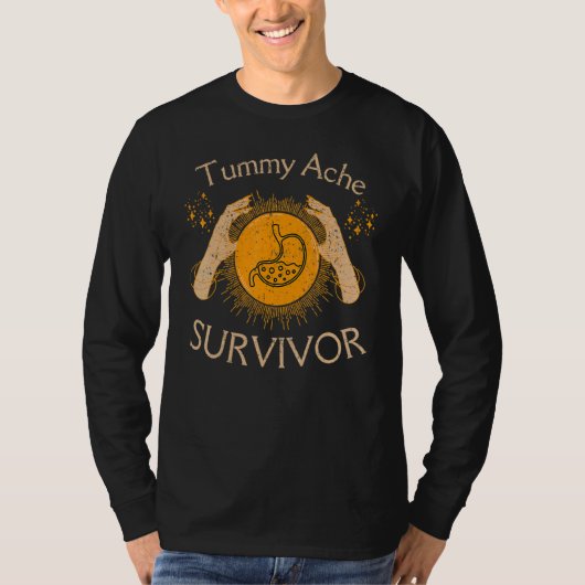 T-shirt Vintage Funny Tummy Ache Survivor (Devant)