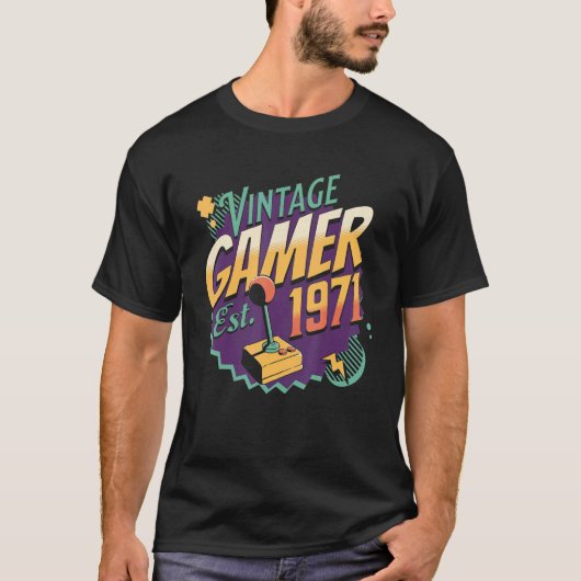 T-shirt Vintage Gamer 1971 (Devant)