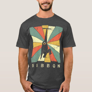 T-shirt Vintage Gibbon Lover Retro Style Animal