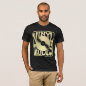 T-shirt Vintage Gold Record Vinyl Règles Hommes (Devant entier)