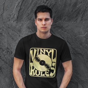 T-shirt Vintage Gold Record Vinyl Règles Hommes