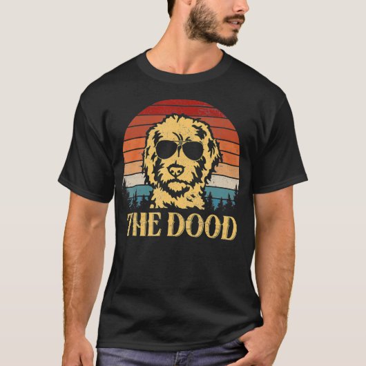 T-shirt Vintage Goldendoodle Dood Cadeau Papa Maman Enfant (Devant)