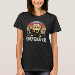 T-shirt Vintage Goldendoodle Papa Retro Sunset Fête des pè