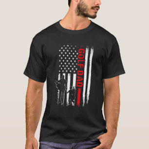 T-shirt Vintage Golf Papa American Flag Fête des pères
