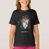 Vintage gothique floral burgundy coeur