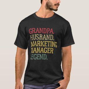 T-shirt Vintage Grand-père Husband Marketing Manager Légen