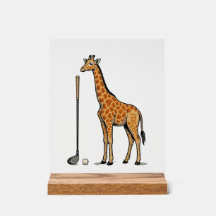 T-Shirt Vintage Gravure Girafe Golf Vector Desi