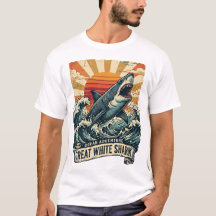 Vintage Great White Shark - Ocean Adventure T-Shir