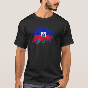 T-shirt Vintage Grunge Haïti Drapeau national Caraïbes île