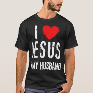 T-shirt Vintage Grunge I Love JÉSUS Et MON MARI, Christ