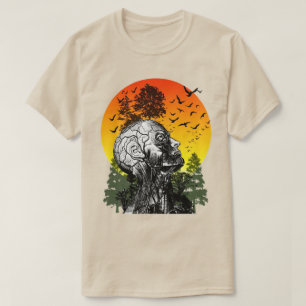 T-shirt Vintage Gueule de Bois Arbre Humain Rétro Coucher 