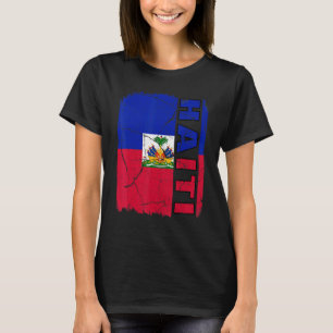 T-shirt Vintage Haitian Flag Haiti Pride Roots Heritage