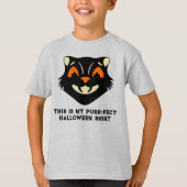 T-shirt Vintage Halloween Cat Custom Slogan (Devant)
