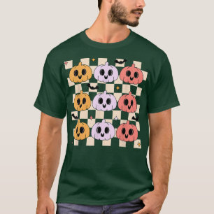 T-shirt Vintage Halloween Citrouilles Hommes Enfants Hallo