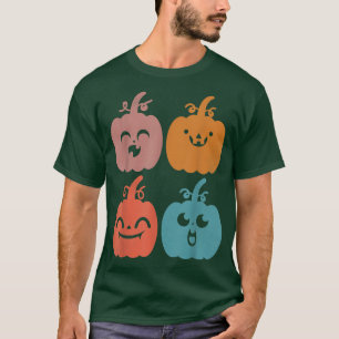 T-shirt Vintage Halloween Cutest Pumpkin Men Women Kids Re