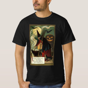 T-shirt Vintage Halloween sorcière Stirring Magique Cauldr
