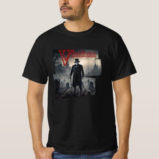 T-shirt Vintage Halloween Voodoo Man (Devant)