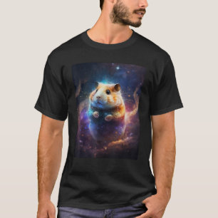 T-shirt Vintage Hamster Boho Cute Mouse Blue Galaxy Retro