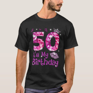 T-shirt Vintage Happy 50 C'est mes lèvres d'anniversaire 5