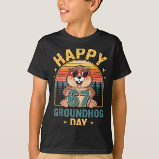 T-shirt Vintage Happy 67 Groundhog Day Animal Lover Men Wo