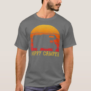 T-shirt Vintage Happy Camper RV Camping Hommes Femmes Rétr