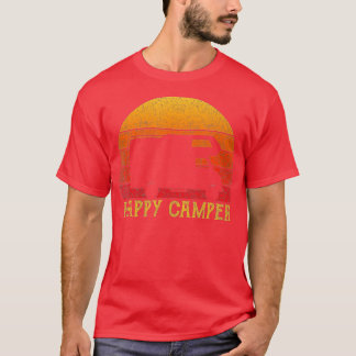 T-shirt Vintage Happy Camper RV Camping Hommes Femmes Rétr