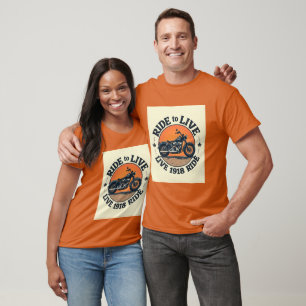 T-shirt "Vintage Harley-Inspired Ride to Live 1918 T-Shir"