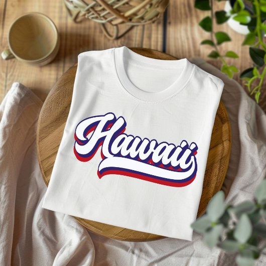 T-shirt Vintage Hawaii rouge blanc et bleu