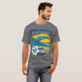 T-SHIRT VINTAGE HAWAII SURFING LABEL 5 (Devant entier)