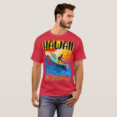 T-SHIRT VINTAGE HAWAII SURFING LABEL 7 (Devant entier)