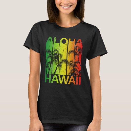 T-shirt Vintage Hawaiian Islands Aloha (Devant)