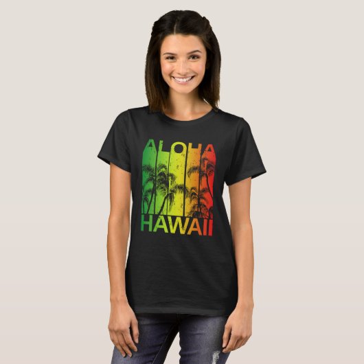T-shirt Vintage Hawaiian Islands Aloha (Devant entier)