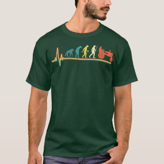 T-shirt Vintage hearbeat tracteur évolution rétro vintage
