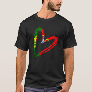 T-shirt Vintage Heart Love Portugal Portug Drapeau Portug