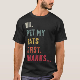 T-shirt Vintage Hi Animal My Rat First Merci I heart Rats