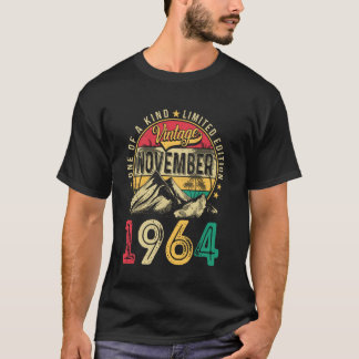 T-shirt Vintage Hommes 60 ans Cadeau Amusant Novembre 1964