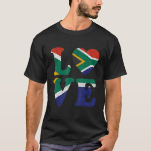 T-shirt Vintage I Love Afrique du Sud Drapeau Coeur Afriqu